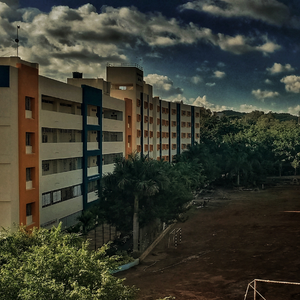Cloudy campus view of PCCOE Engineering College, Pune